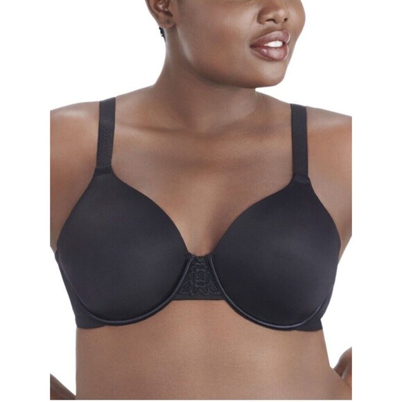 Vanity Fair Bra Size 44DD Black Beautiful Benefits Contour Back Smoother - Picture 1 of 13